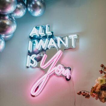 All I Want Is You Neon Sign for romantic bedroom decor