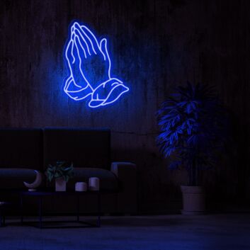 Praying Hands Neon Sign perfect for spiritual and peaceful spaces