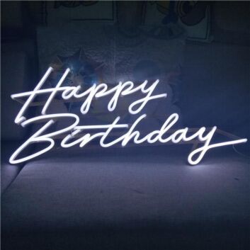 Happy Birthday Neon Sign for celebratory birthday decor