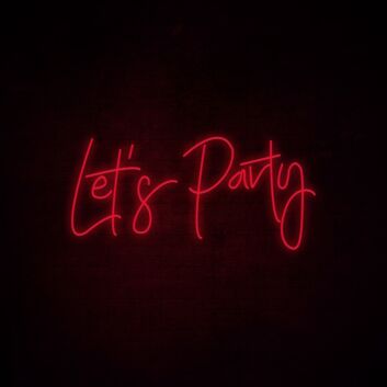 Lets Party Neon Sign perfect for lively party settings