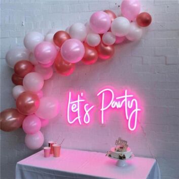 Lets Party Neon Sign perfect for lively party settings