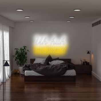 Uh Huh Honey Neon Sign V2 for playful and affectionate settings