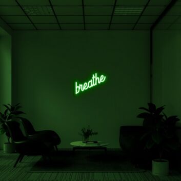 Breathe Neon Sign for Yoga and Meditation Rooms