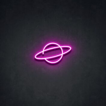 Planet Neon Sign for Cosmic Decor