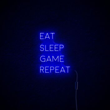 Eat Sleep Game Repeat Neon Sign for Gaming Enthusiasts