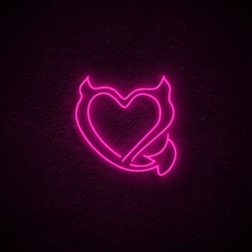 Devil Heart Neon Sign for Bold Decor