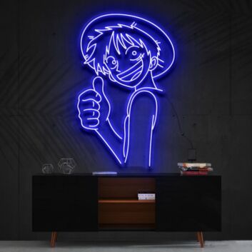 Strawhat Luffy One Piece Neon Sign for Anime Lovers