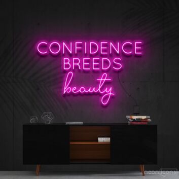Confidence Breeds Beauty Neon Sign for Inspirational and Beauty Spaces