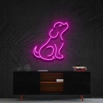 Curious Dog Neon Sign for Pet Lovers and Kids Rooms