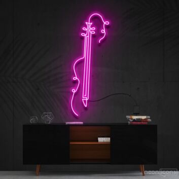 Violin Line Art Neon Sign for Music Lovers and Studios