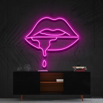 Lips Dripping Neon Sign for Bold Statements