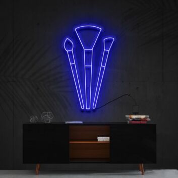 Makeup Brushes Neon Sign for Beauty Studios