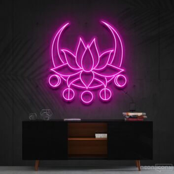 Moon Lotus Neon Sign for Peaceful and Zen Spaces