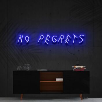 No Regrets Neon Sign for Motivational Spaces