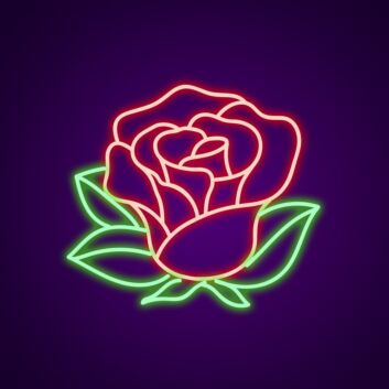 Rose Neon Sign for Romantic Settings