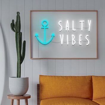 Salty Vibes Neon Sign for Beach and Coastal Decor