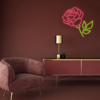 Rose Neon Sign for Romantic Settings