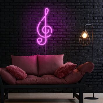 G Clef Neon Sign for Music Studios