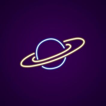 Saturn Neon Sign for Space Decor