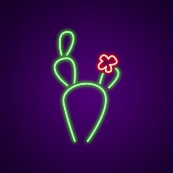 Cactus Neon Sign for Desert Themes