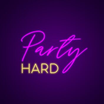 Party Hard Neon Sign Bring energy to any party or event