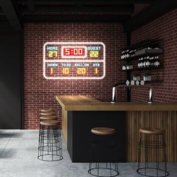 Score Board Neon Sign Perfect for game rooms and sports bars