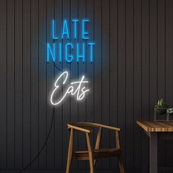 Late Night Eats Neon Sign Perfect for late-night diners
