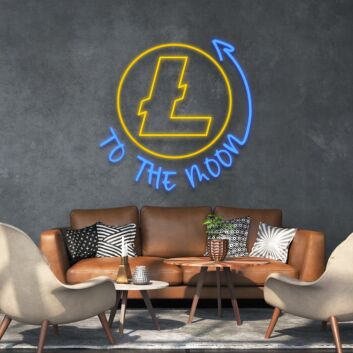 Litecoin To The Moon Sign Neon Sign Celebrate cryptocurrency