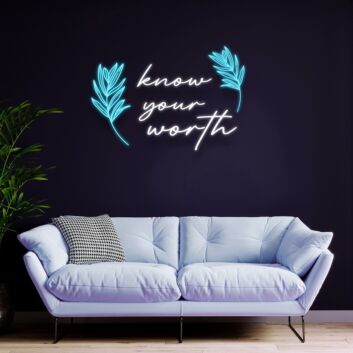 Know Your Worth Neon Sign Inspire confidence and self-love