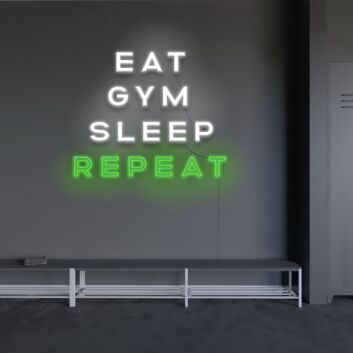 Eat Gym Sleep Repeat Neon Sign Perfect for fitness enthusiasts