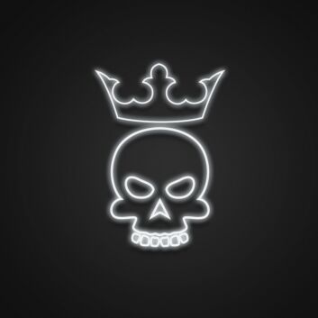 King Skull With Crown Neon Sign Add a regal, edgy vibe to your space