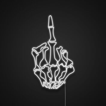 Skeleton Middle Finger Neon Sign Add an edgy, rebellious touch