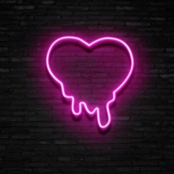 Melting Heart Neon Sign Add a romantic and whimsical vibe
