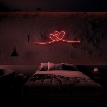 Double Heart Neon Sign Perfect for romantic and loving spaces