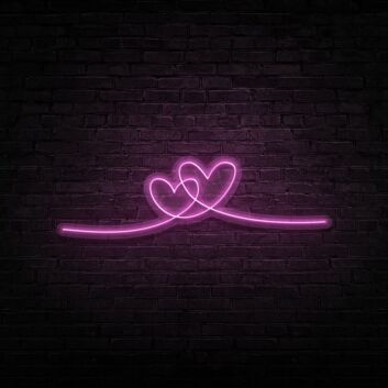 Double Heart Neon Sign Perfect for romantic and loving spaces