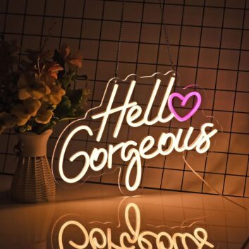 Gorgeous Romantic Hello Gorgeous Neon Sign Bedroom Charm
