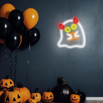 Halloween Hand Held Pumpkin Imp Neon Sign Spooky Season