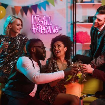 It&#039;s All Happening Deep Pink Neon Sign Party Vibes