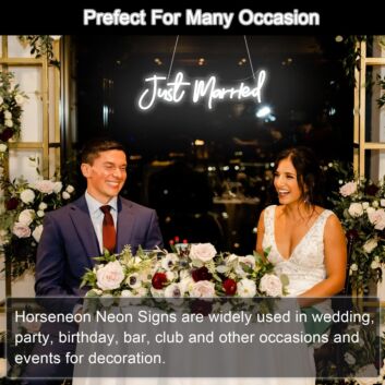Just Married Neon Sign Wedding Celebration