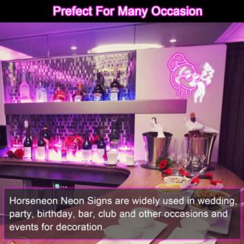 Smoking Woman Deep Pink Neon Sign Chic Bar