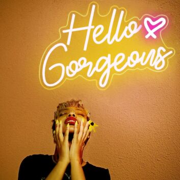 Warm White Hello Gorgeous Neon Sign Bedroom Charm