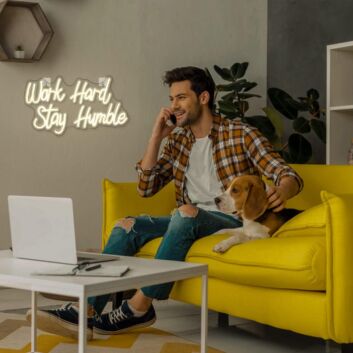 Work Hard Stay Humble Neon Sign Motivational
