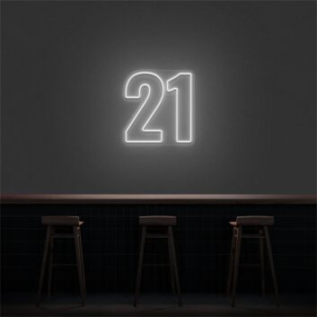 Brighten Your Special Celebrations and Spaces: 21 LED Neon Number LED Neon Sign for Weddings, Birthdays, and Home Ambiance.