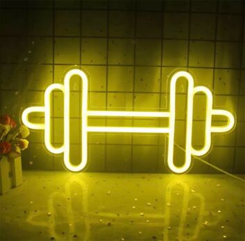 Elevate Your Gym or Home Workout Space with the Mini Banner Barbell Handlebar LED Neon Sign