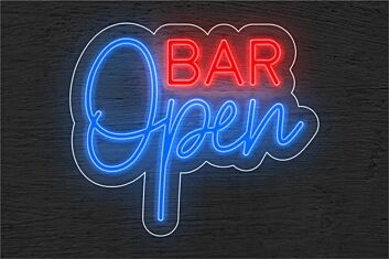 Brighten Up Your Bar, Storefront, or Game Room with the Bar Open Two Color LED Neon Sign.