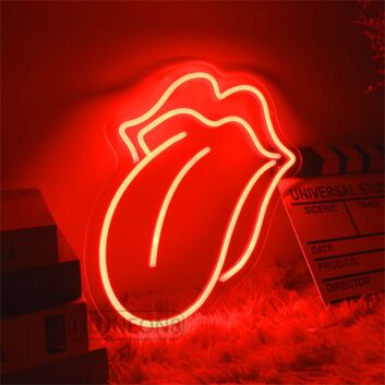 Brighten Up Your Bar, Office, or Studio Ambiance with the Captivating Glow of the Big Tongue LED Neon Sign