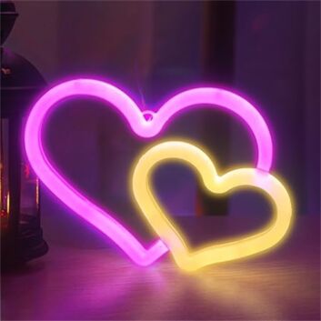 Brighten Your Spaces: From Romantic Evenings at Home to Vibrant Bar Ambiance with Brightdeck Pink Heart LED Neon Sign.