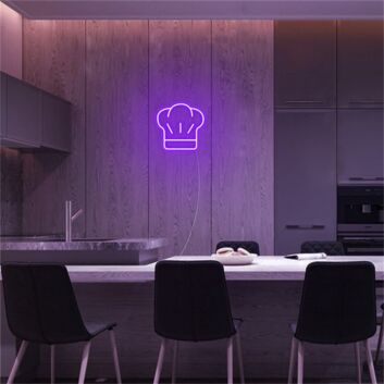 Brighten Up Your Kitchen, Restaurant, or Culinary Event with the Chef Hat LED Neon Sign.