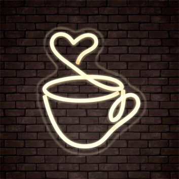 Brighten Up Your Café, Kitchen, or Wedding with the Coffee Cup Neon Sign Coffee Bar LED Neon Light.