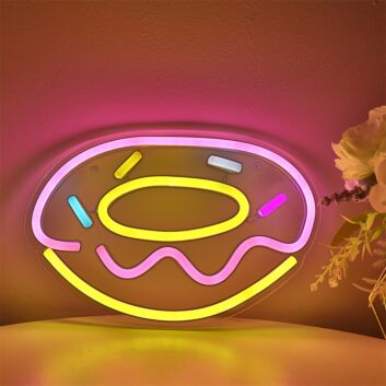 Brighten Up Your Bar, Café, or Kitchen with the Cute Sweet Doughnuts Donuts LED Wall Neon Art Sign - A Delightful Touch of Whimsy.